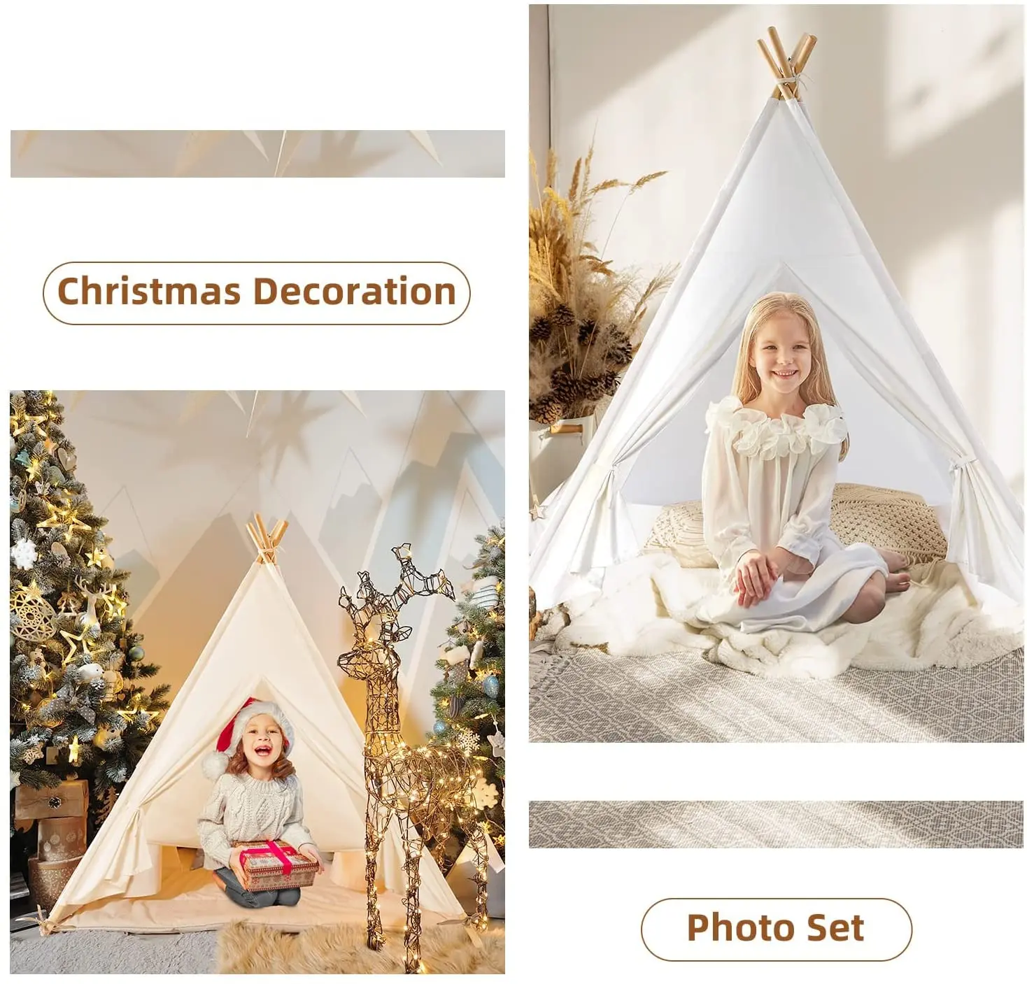 1,6 m/1,3 m Kind Zelt Indoor Spielhaus Wigwam für Kind Tragbare Kind Tipi Zelte Tipi Kleinkind Ball Pit mädchen Schloss Spielzimmer – Detail 10