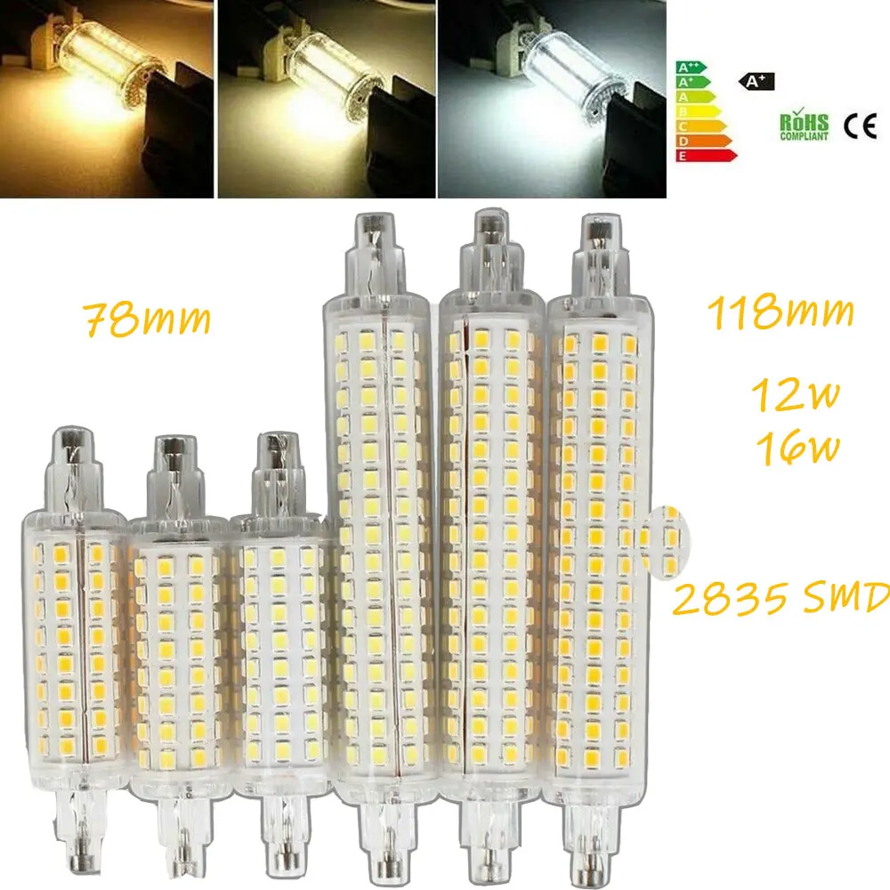 12W 16W R7S 78mm 118mm SMD Home LED Flood Light Bulbs Replacement Halogen Lamp Living Room Energy Saving