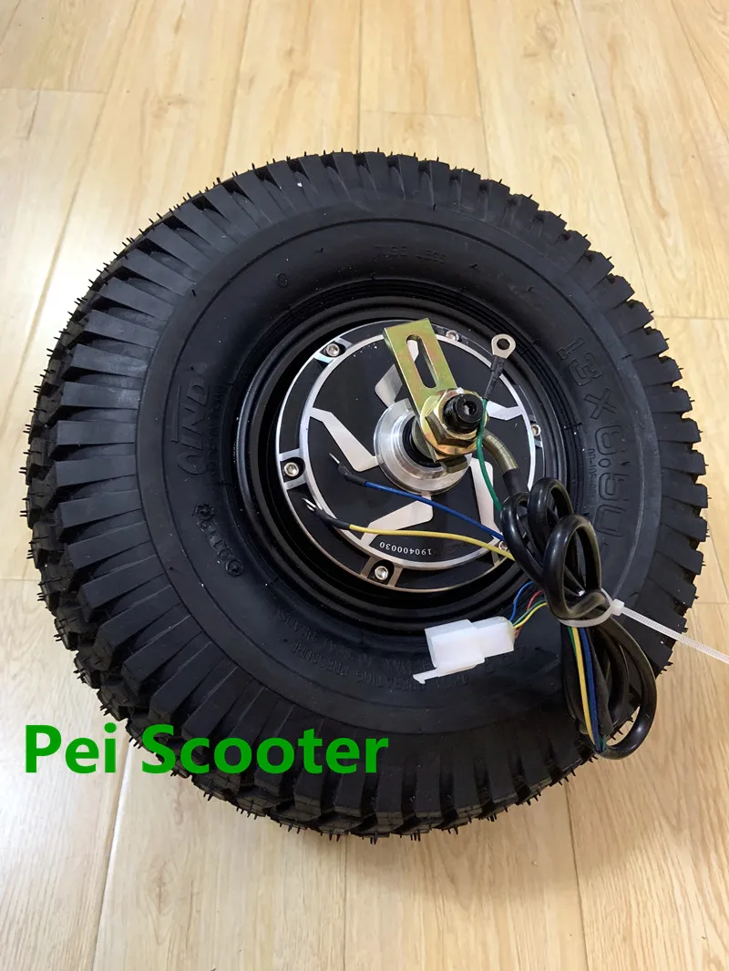 Single axle 13 inch 13X6.50-6 wide off road tyre brushless gearless scooter hub wheel motor fit disc brake phub-167NS