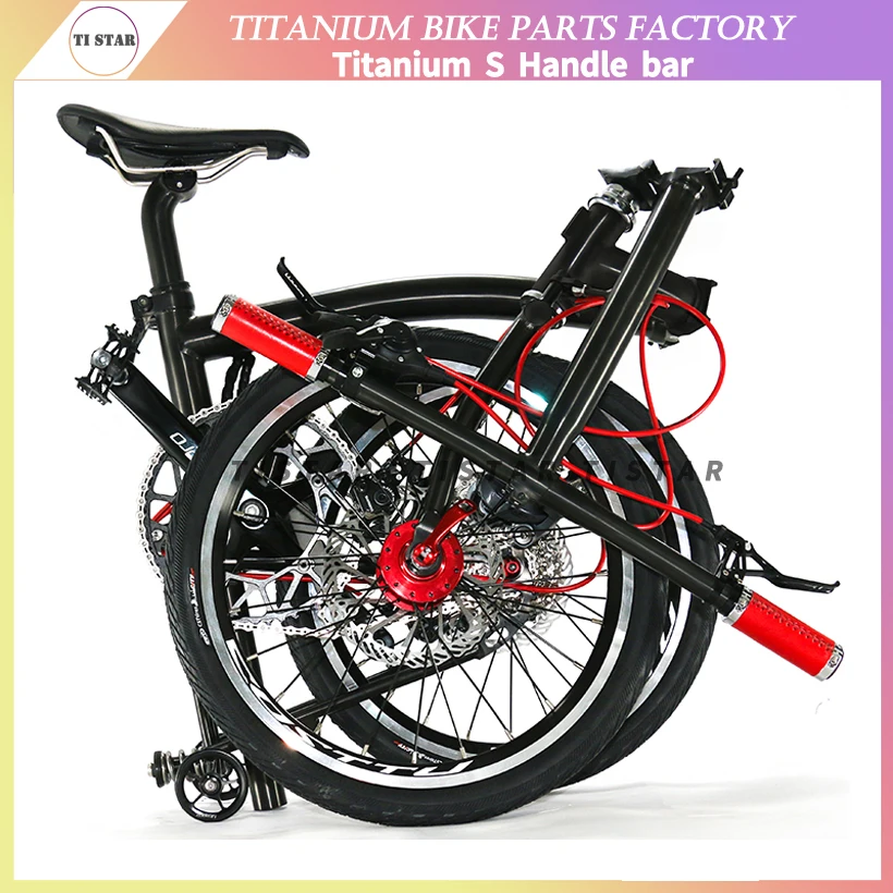 S-Type Flat Handlebar Ultralight Folding Bike Accessories, Gr9 Ti Parts, 25.4mm and 530mm Width