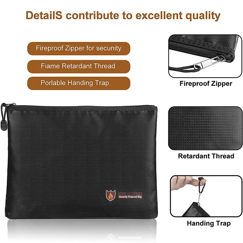 Fireproof Document Bag,Waterproof and Fireproof Document Bags,Fireproof Money Bag for A4 Document Holder