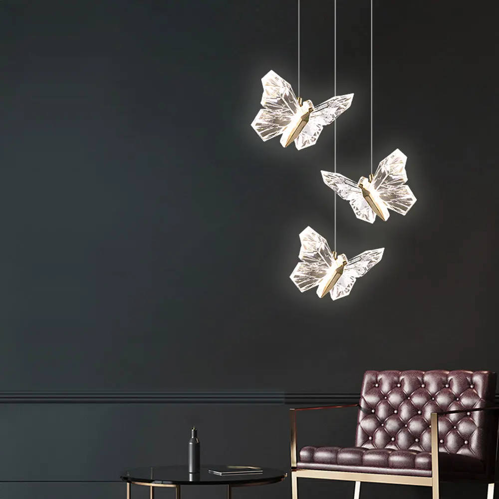 

Butterfly Led pendant Lights Indoor Lighting Nordic Bedside Staircase Home Modern Bedroom Restaurant Art Hanging Lamp Hallway