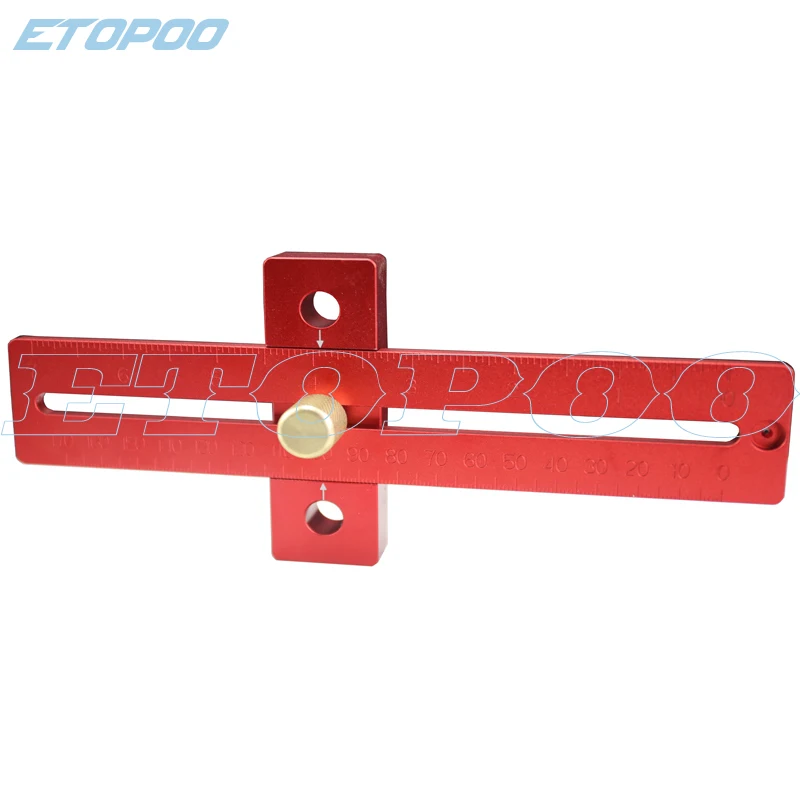 Lega di alluminio 170/270/370mm misura scala Scribing righello lavorazione del legno t-type Hole righello strumento di marcatura