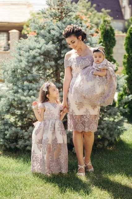 Pink Mother Daughter Kid Dresses Mother Daughter Kid Celebration Christening Party Dresses Birthday Dresses Gowns Custom Family Matching Outfits AliExpress