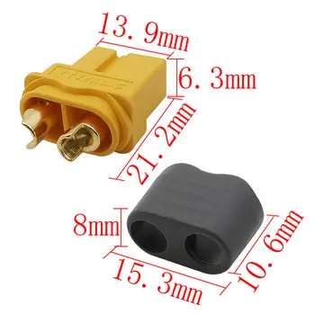 XT60E XT60H RC Lipo סוללה מחברים זכר נקבה Bullet עם מעטפת מעטפת XT60E1-M תקע חשמל XT60H-F שקע מתאם RC מזל 8 best sales mhr - №7