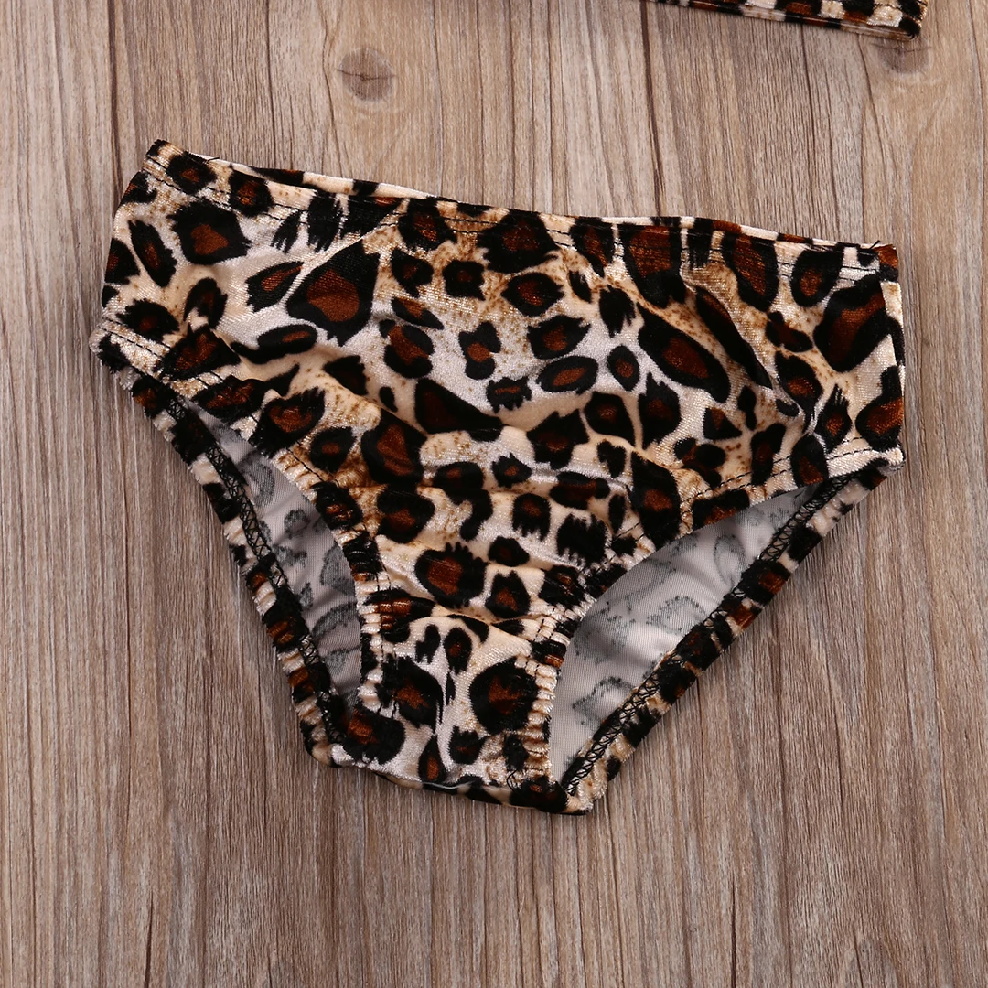 3 sztuk letnie dziewczynek ubrania Bikini zestaw dzieci Leopard Bow strój kąpielowy Bikini strój kąpielowy garnitury nowy