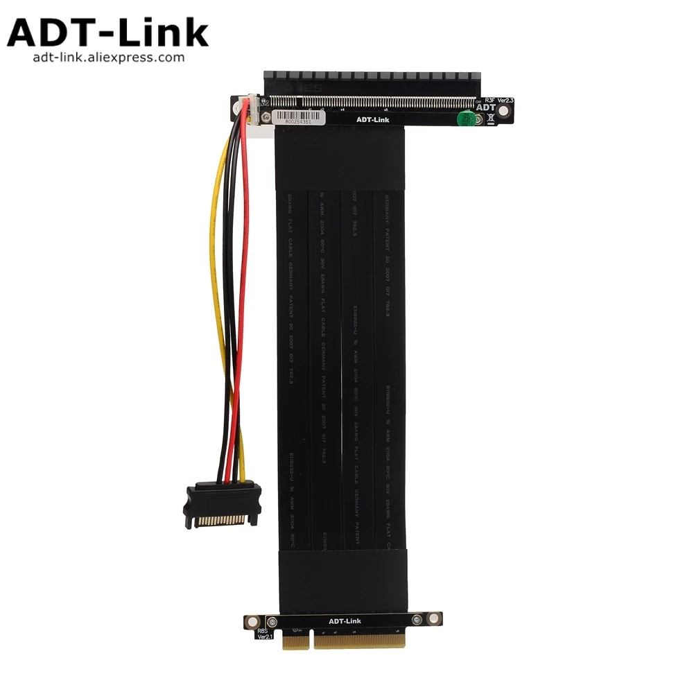 PCIe X8 to X16 Riser Cable for Graphics Card with SATA 4Pin Power Connector PCI Express Riser for RTX3060 ETH Mining Bitcoin Min
