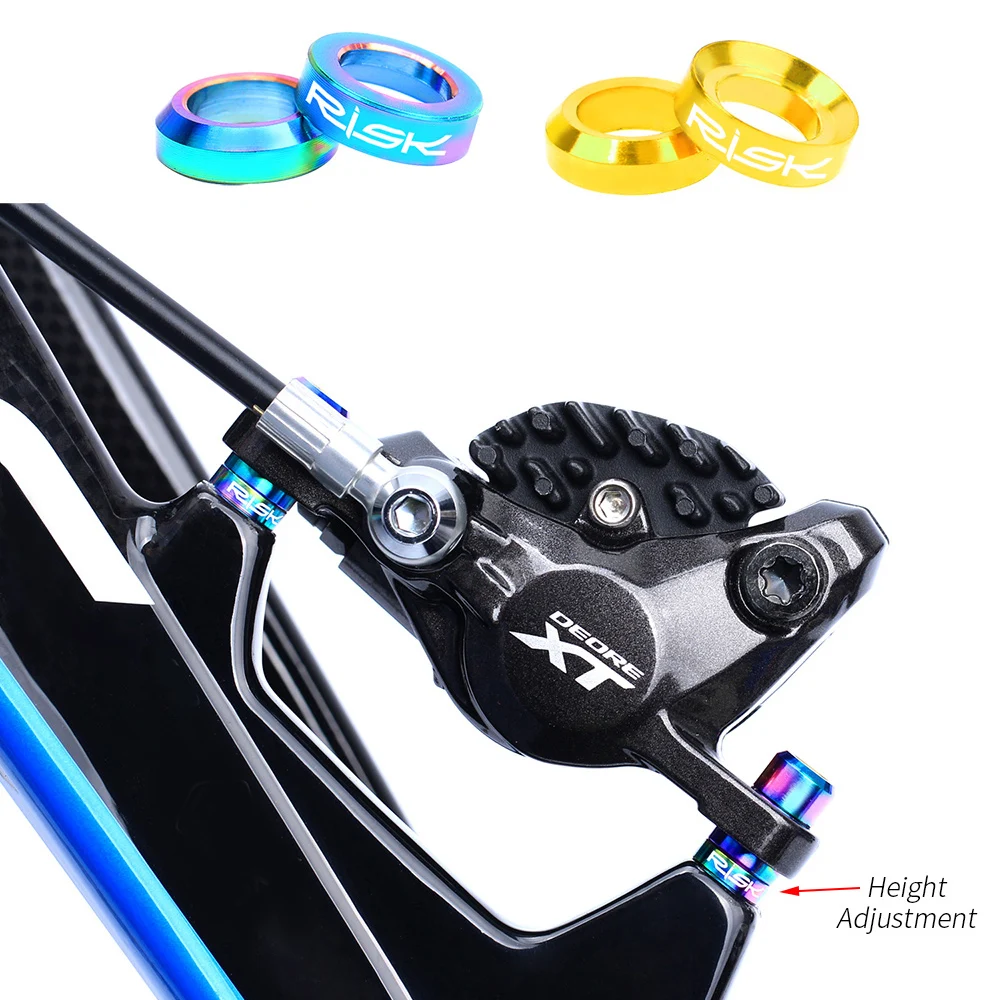 4Pcs/set Mountain BMX Bike Bicycle Titanium M6 Concave and Convex Washer Gasket For Disc Brake Caliper Group XT Mounting Bolts