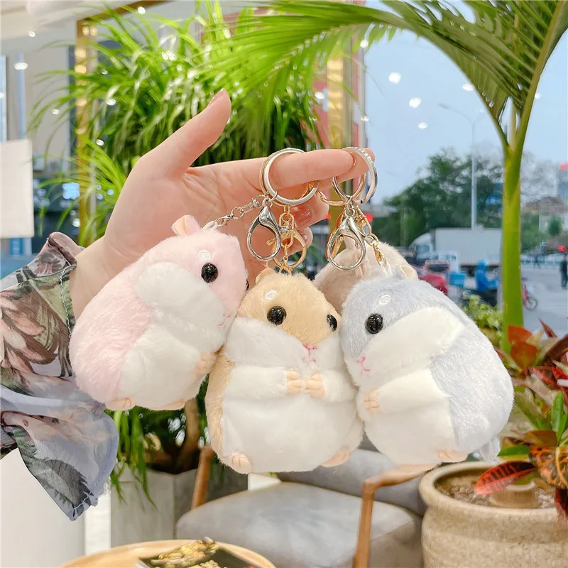 10cm Hamster doll keychain pendant doll hamster cute backpack doll plush ins bag pendant school bag pendant