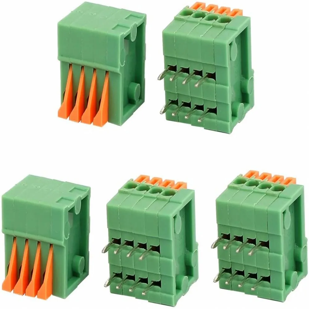 100PCS KF141R KF141V 2,54mm Pitch PCB Gerade/Gebogen Fuß Anschlüsse 2/3/4/5/6/7/8/9/10P Frühling Screless Terminal Blöcke Grün – Detail 4