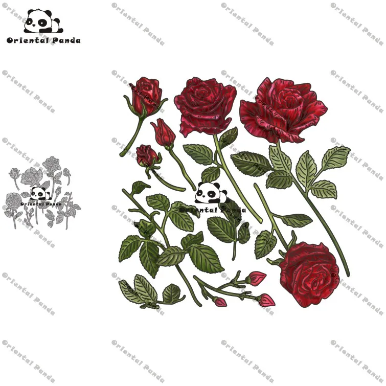 Rose metal cutting dies, DIY, photo album, scrapbooking, stencil, stamps and dies, new 2024