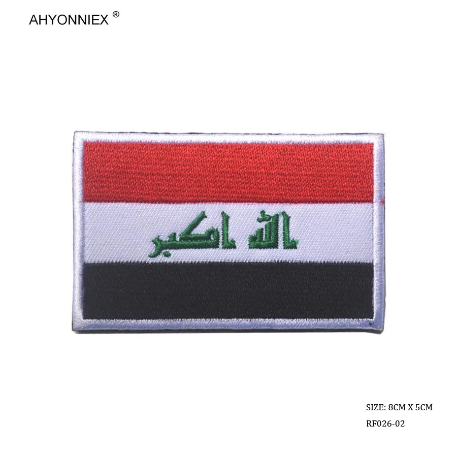 1PC 3D south asia flag India Iraq Oman Qatar flag embroidery patch country flag Patches armband backpack Stickers Clothes badge