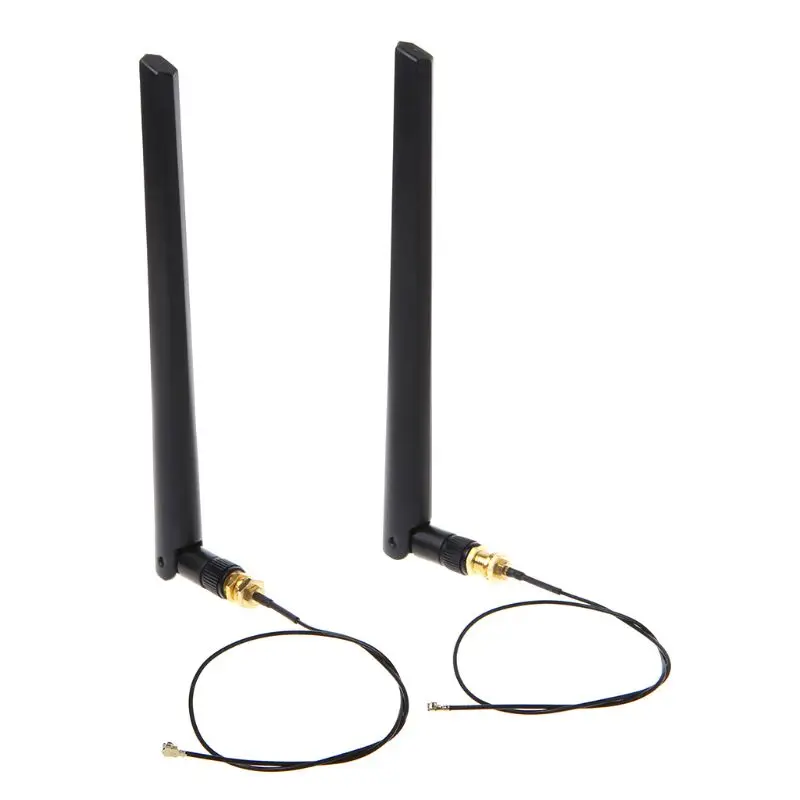 2x 6dBi 2.4GHz 5GHz Dual Band WiFi Router Network Card RP-SMA Antenna 2 x U.fl IPEX Cable N8S5 