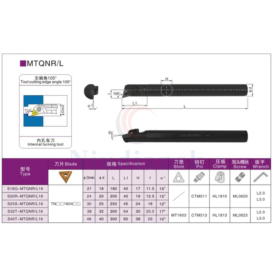 10pcs TNMG1604 CNC Lathe Tools Carbide Inserts 1pc S20R-MTQNR16 Internal Tool Holder S25S-MTQNR16 Arbor MTQNL Turning Tool Suit