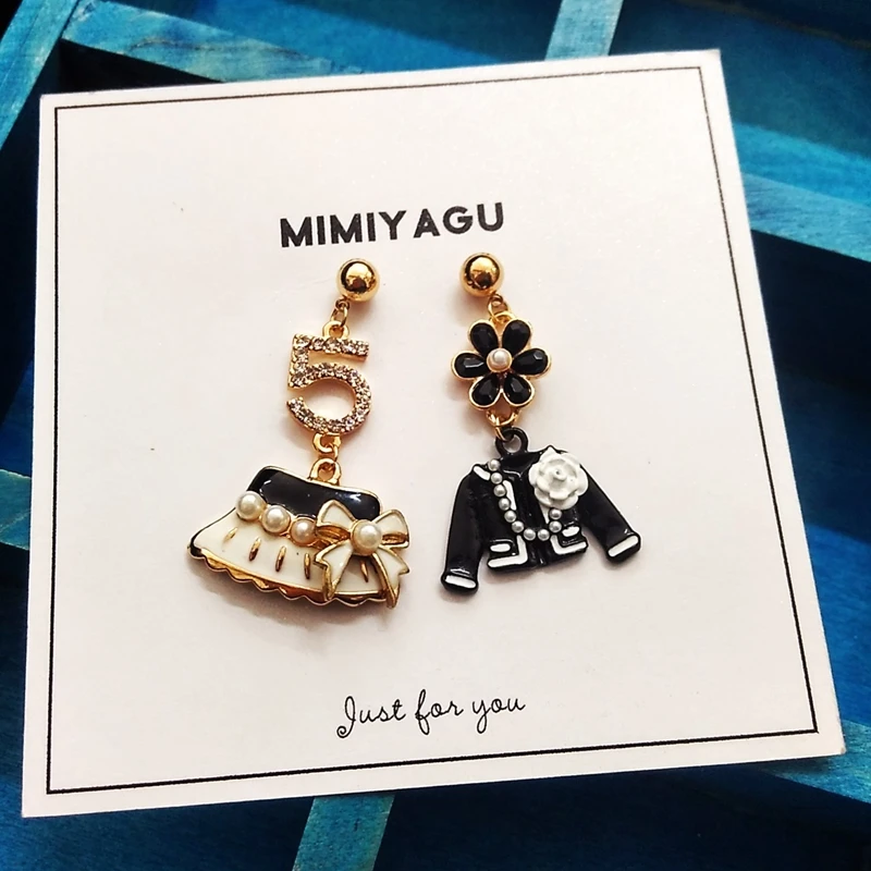 korean brand style earring jewelry clothes cap flower crystal letter 5 drop earring for women big long tassel earring