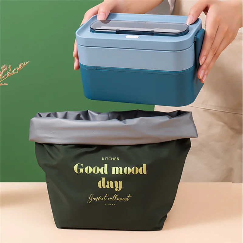 Large Capacity Portable Nylon Lunch Bag Insulation Waterproof Bento Box Bags Thermal Food Cooler Storage Bag for Picnic School