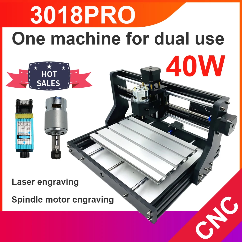 

CNC 3018 Pro 2 in 1 Woodworking Engraving Machine & Laser Engraving Machine DIY Mini CNC Machine 3 Axis Pcb Milling Machine