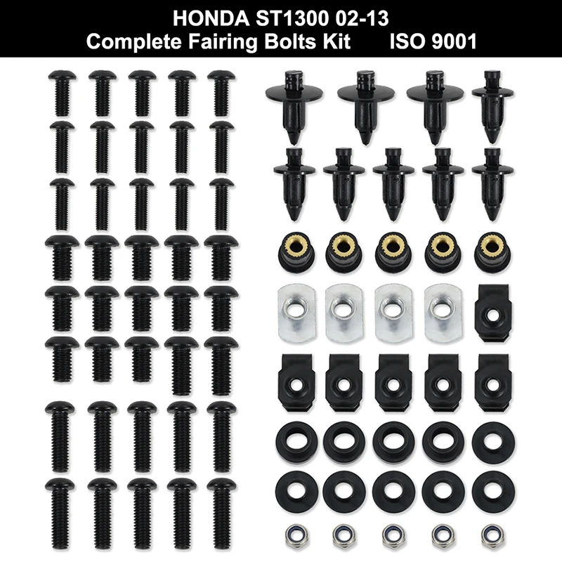 Passend für Honda ST1300 2002–2013. Komplettes Vollverkleidungsschrauben-Set, Karosserie ST1300 2003 2004 2005 2006 2007 2008 2009 2010 2011 2012