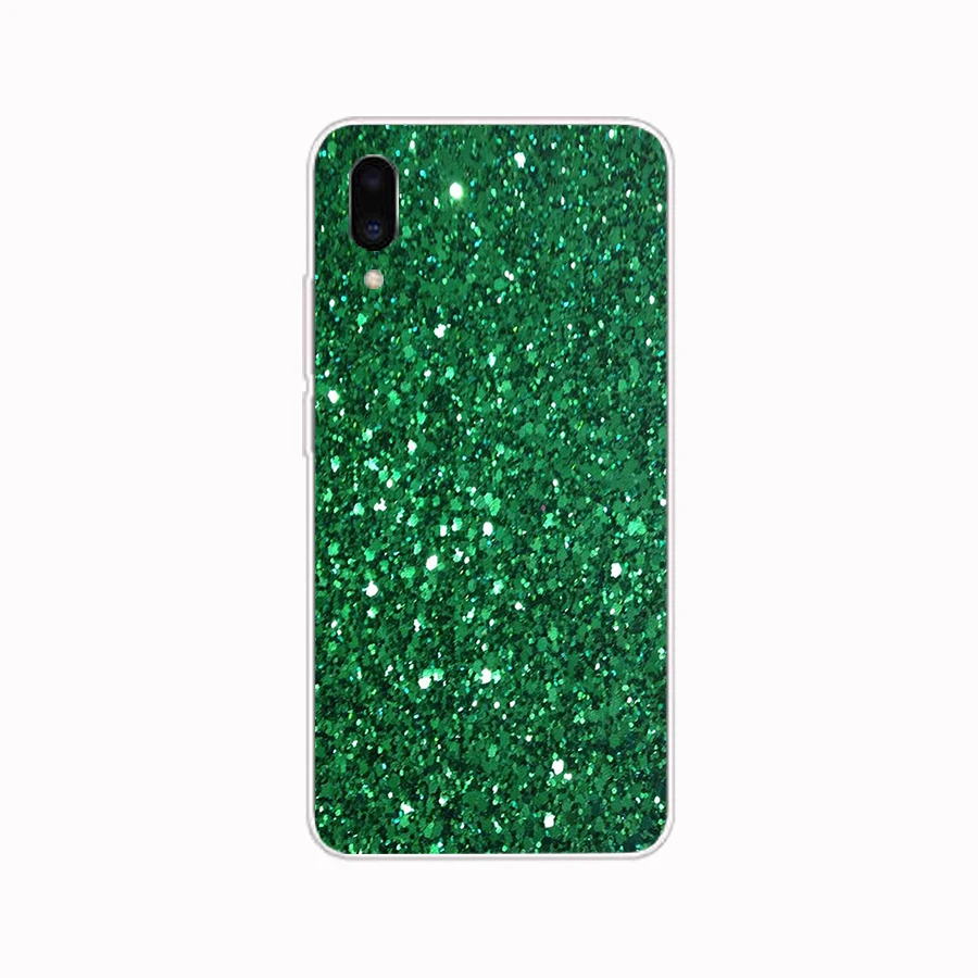 321FG Beautiful Emerald Green glitter gift Soft Silicone Tpu Cover phone Case for Meizu Pro 7 Plus X8 C9 Pro Note 9 case