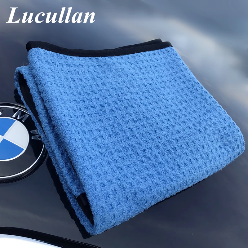 Lucullan 60x90CM Microfiber Drying Cloth Wont Scratch or Swirl Korea Fabric Waffle Towel For Glass Paint Mirror etc.