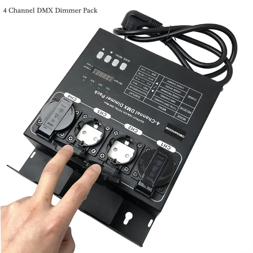DMX Dimmer Rear Controller Pack 4 Channels 1kw Switch Pack Auto/DMX 512 Light Dimming Mode For Stage Light Effect Fixture