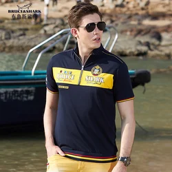 New Polo Men's Summer Clothes Bruce&shark trend men's loose short sleeve men Polo Tops Stretching soften cotton plus size 4xl