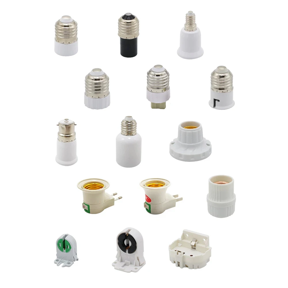 2 Pieces/lot E27 E40 E14 B22 Lamp Holder Converter T5 T8 2G11 Light Holders GU5.3 MR11 MR16 Lamp Base US EU Plug Socket Adapter