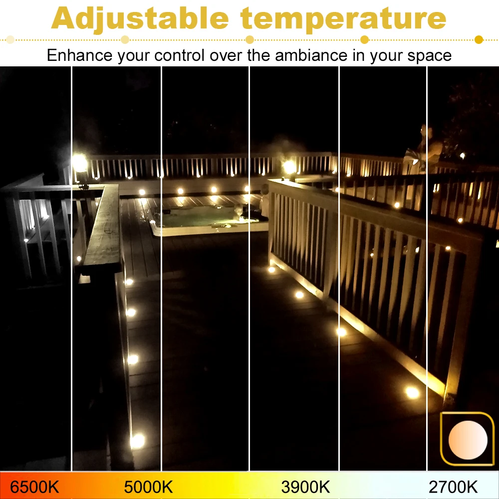 أضواء LED WW W CW CCT ، 3 في 1 ، 30 مللي متر ، 12 فولت ، وحدة تحكم بلوتوث ، للأماكن الخارجية ، الفناء ، المسار ، السلالم ، السطح ، IP67 ، 20 قطعة