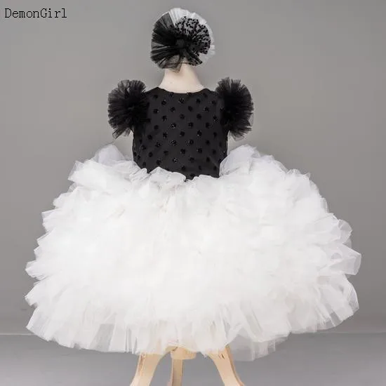 น่ารักสาว Tutu ชุดเด็ก Puffy Tulle จุด Top สำหรับเด็กชุดวันเกิดเด็กขนาด9M-12Y