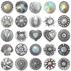 5pcs/lot Snap Button Jewelry Ginger Charms 40 Style AB Crystal Rhinestone Snap Buttons Fit 18mm Snap Bracelet Necklace for Women