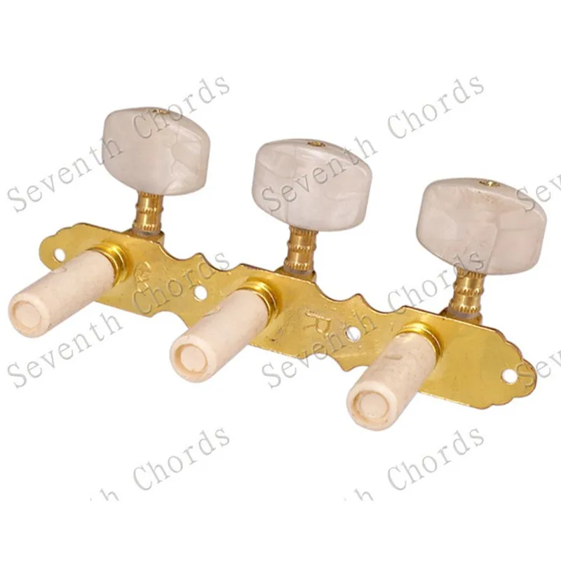 Ein Satz von 2 Stück goldfarbenen Stimmwirbeln für klassische Gitarren, Stimmgeräte, Gitarrenzubehörteile, Musikinstrumente – Detail 6