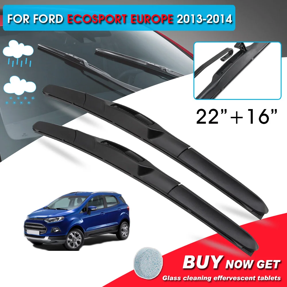 

BROSHOO Car Window Windshield Wipers Blade For Ford Ecosport Europe 22"+16" LHD&RHD Car Model Year 2013-2014 Auto Accessories