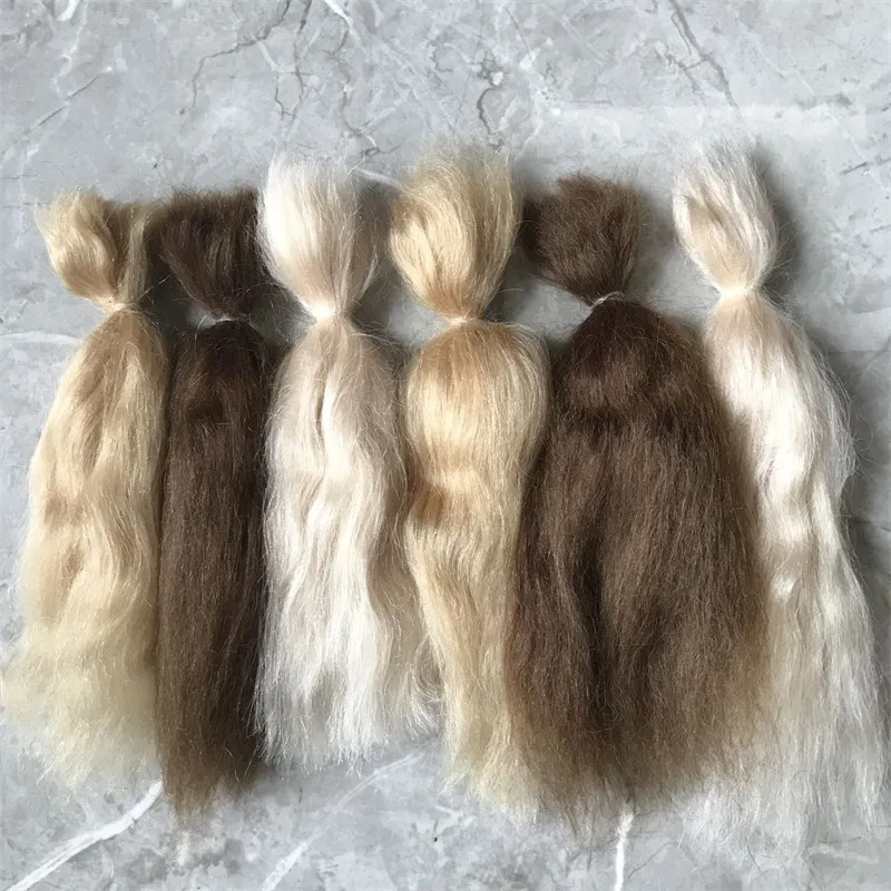 New 100% Pure Mohair Is Suitable For Reborn Doll Wig Golden Dark Brown Light Golden DIY BJD Doll Reborn Doll Wig Accessories