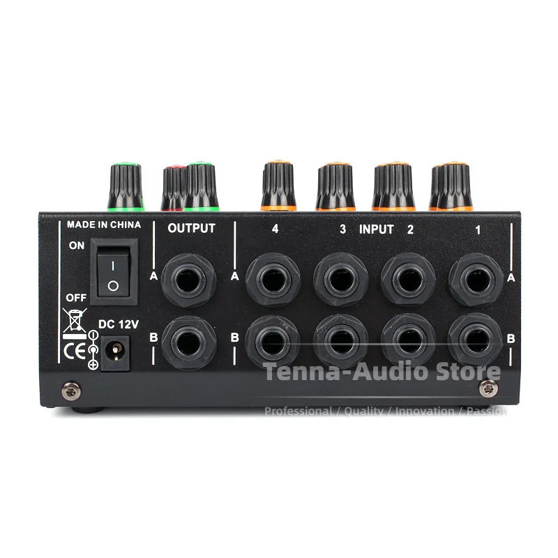 Tragbare 4 & 8 Stereo Mono Vier Acht Kanäle Audio Mixer Linie In Heraus Mikrofon Hub Eingang Ausgang DJ Echo wirkung Mischen Konsole