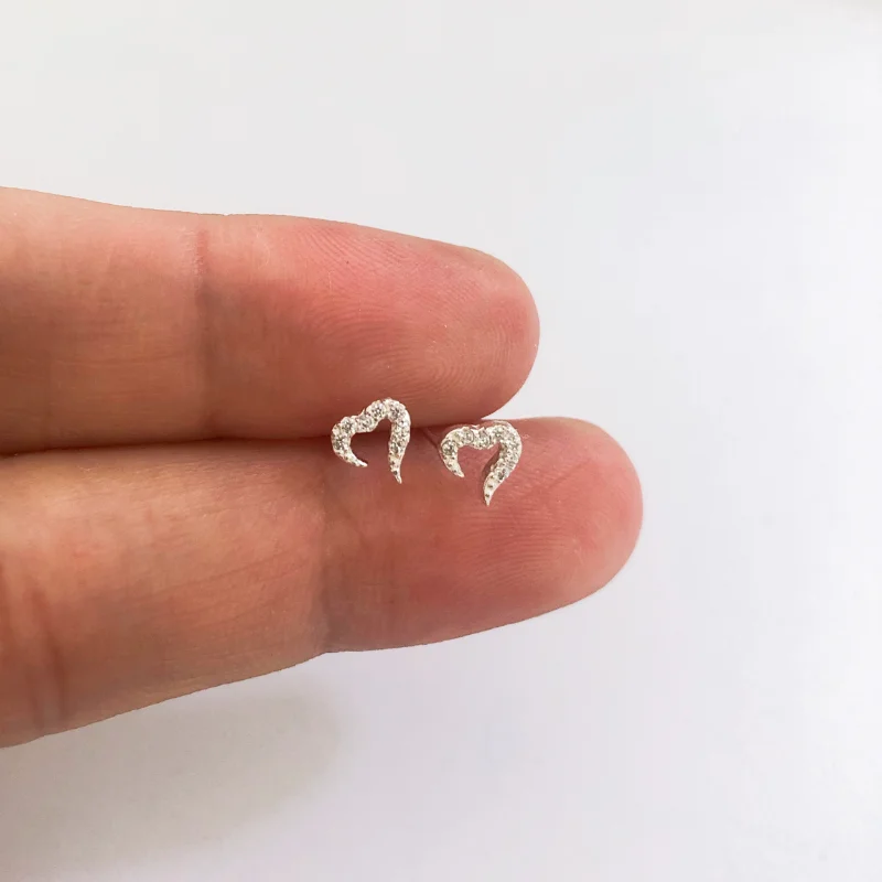 24pcs/set 925 Sterling Silver zircon tiny cz sweet love heart Nose Rings & Studs Piercing body Jewelry For Women Wholesale New