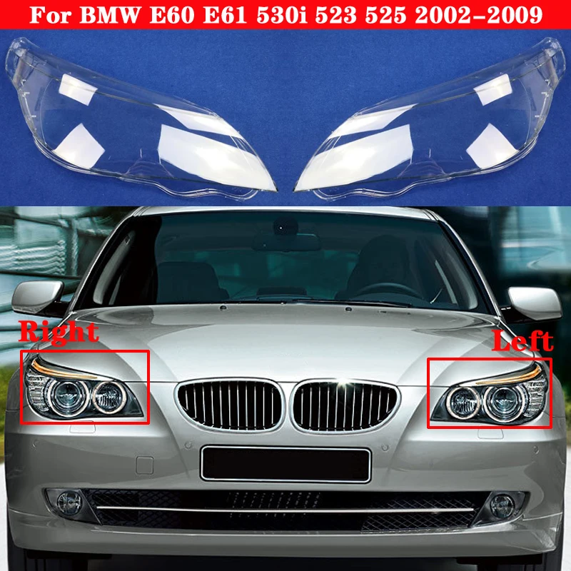 For BMW 5 series E60 E61 530i 523 525 2002-2009 Car Front Headlight Cover Lampshade Lampcover Head Lamp light Covers glass Shell