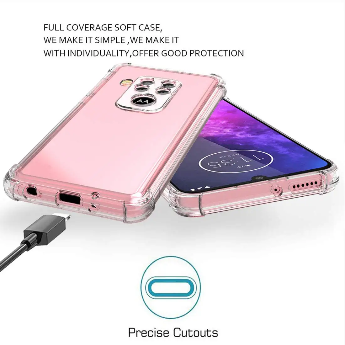 for Motorola Moto One Action Macro Zoom One Hyper Fusion Vision E7 Power E6 Play E5 Plus Case Soft Silicone Clear TPU Back Cover