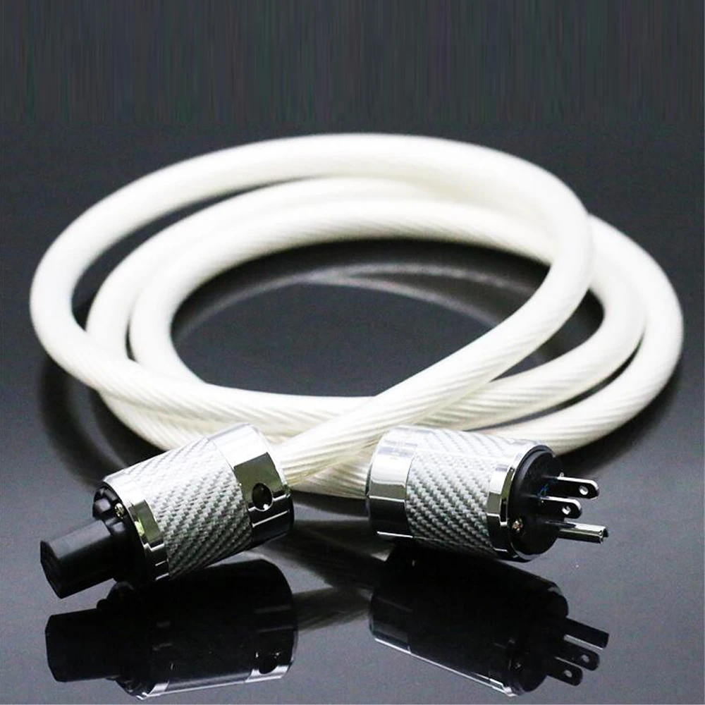 Hi-End 5NOCC Silver Plated Hifi Audio Power Cable Hifi Power Cord Cable For DVD CD AMP