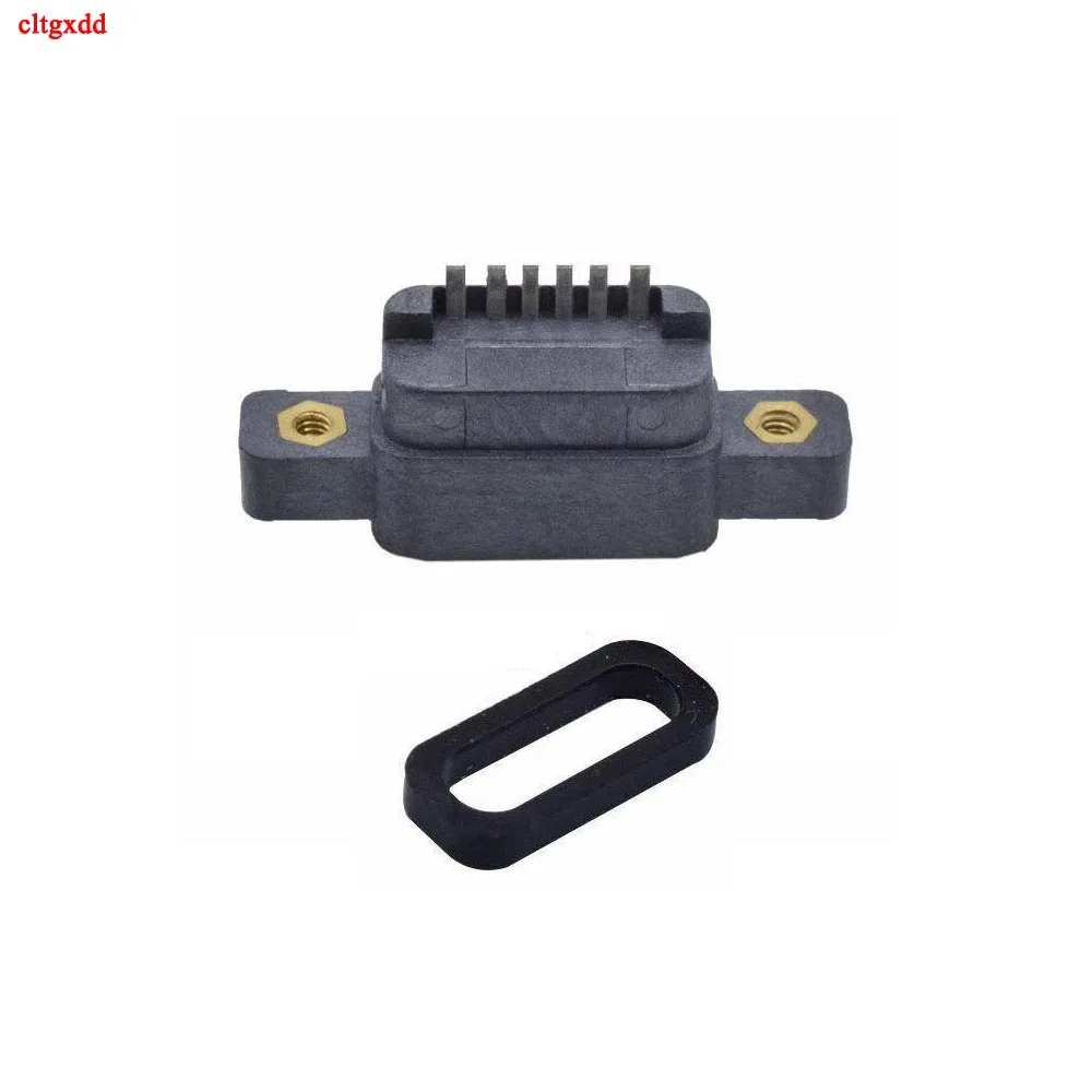 1Pcs USB 3.1 Type-C 6Pin Female SMD DIP Connector With Screw Hole For DIY PCB Design High Current Fast Charging