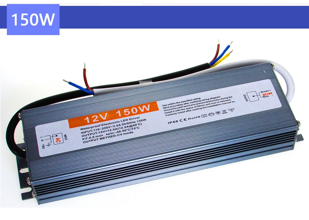 AC DC 12V 24V Switching Power Supply 12 24 V Volt IP67 IP68 Outdoor Waterproof 24V Power Supply AC-DC 220V TO 12V SMPS 10W-400W