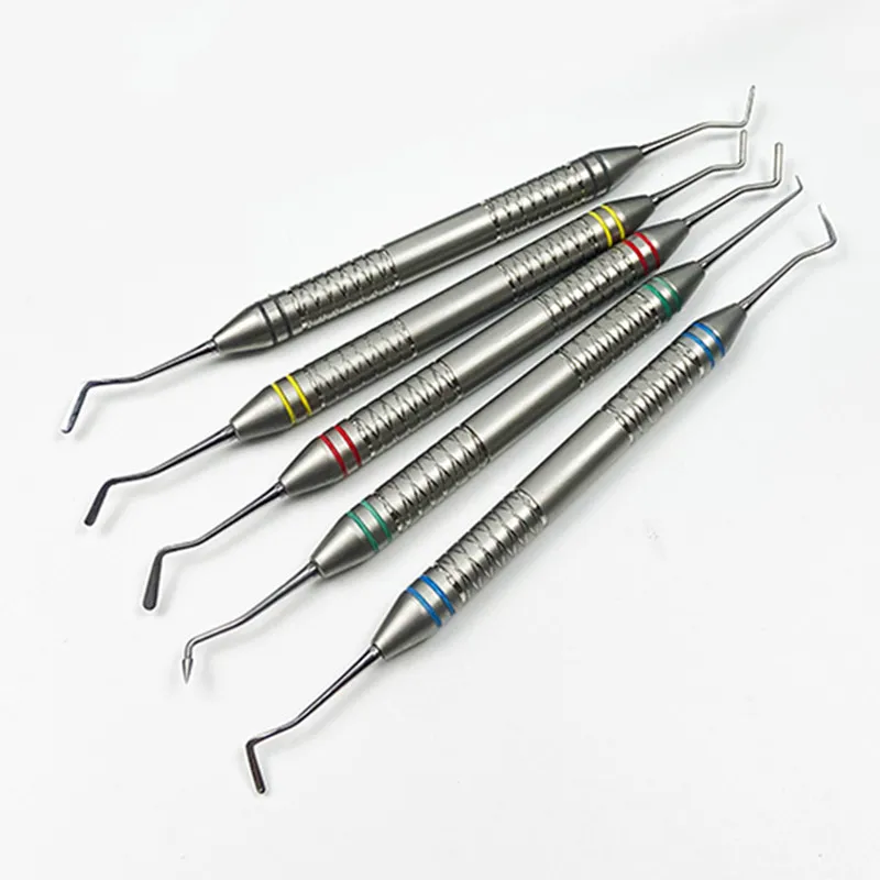 5Pcs Dental Composite Resin Filling Spatula Titanium Plated Head Thick Handle Resin Filler Repair Tools Set Dental Instrument