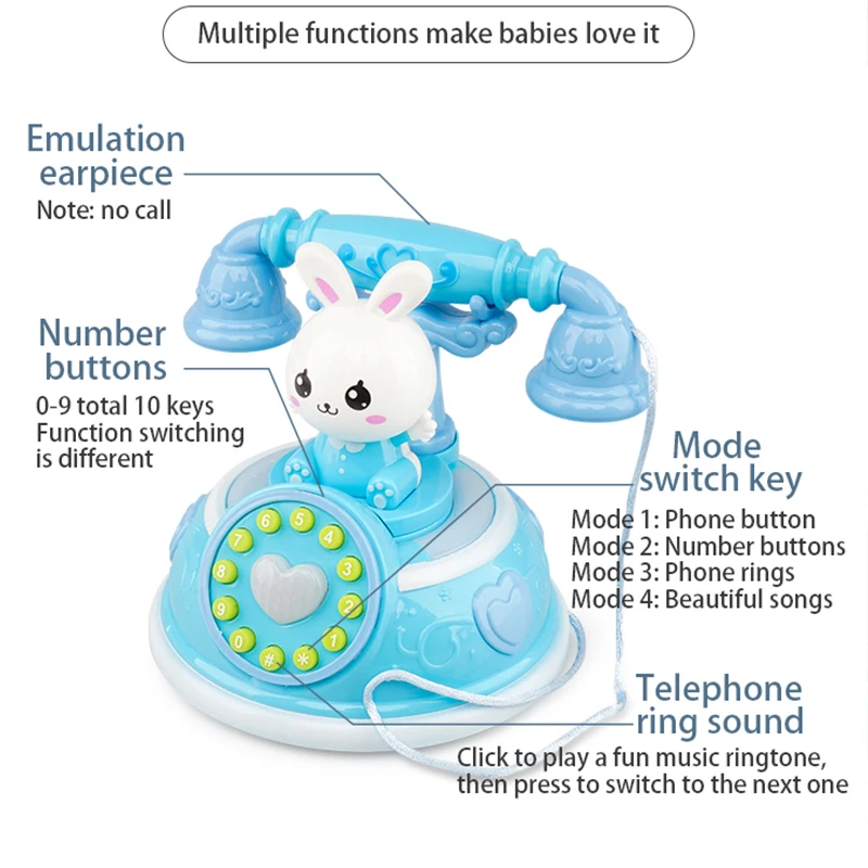 아기 다기능 시뮬레이션 휴대폰, 터치 스크린 음악 이야기, 시 어린이 장난감 퍼즐, 조기 교육 기계, 레트로 휴대폰