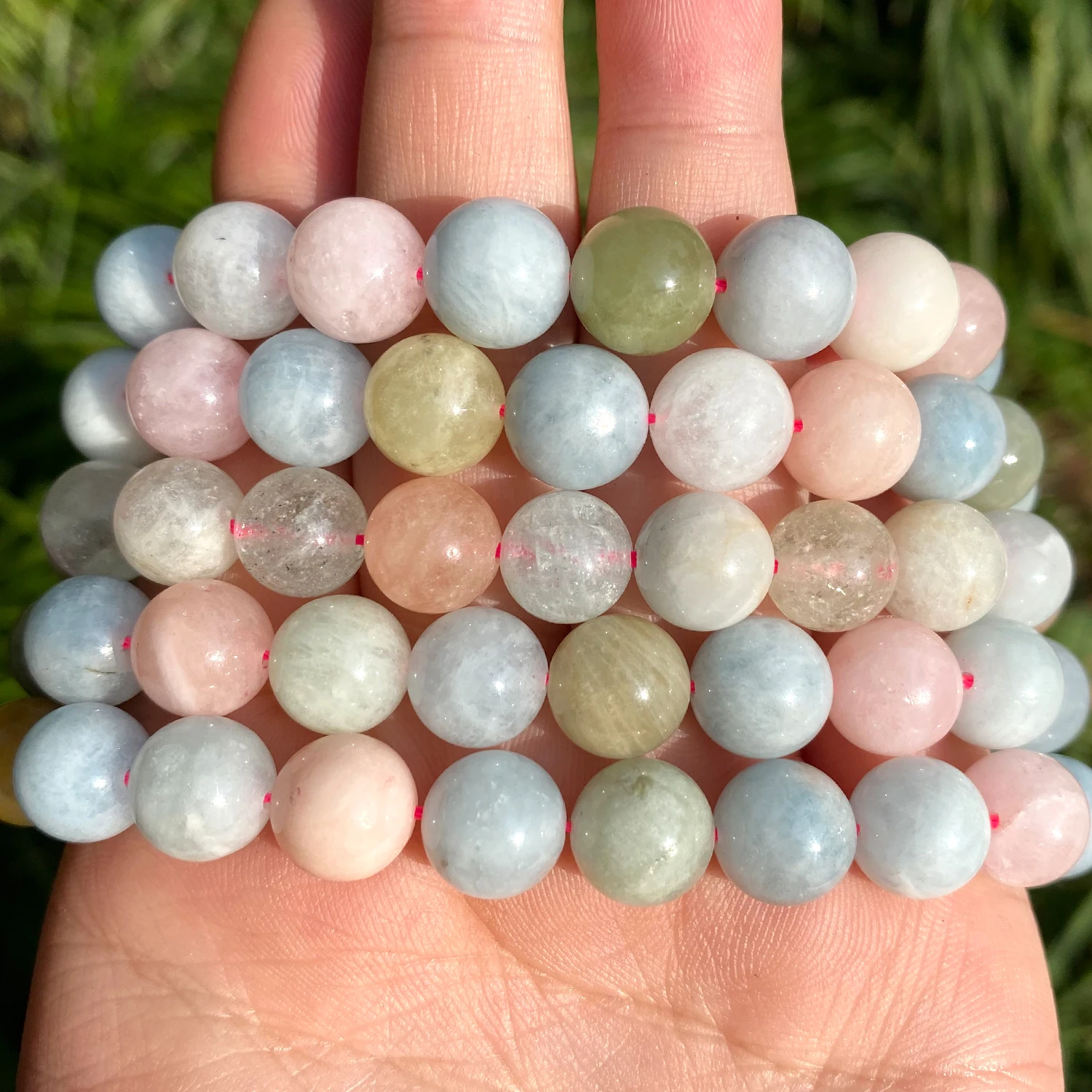 Natural morganite Stone Round Loose Beads For Jewelry Making 15inches/strand 6/8/10mm Beads Making Bracelet Diy Jewelry