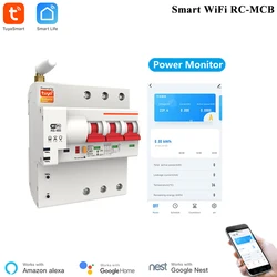 16A-125A 3P WiFi Circuit Breaker with Power Monitoring Timer Wireless Control Work With Google Home Alexa