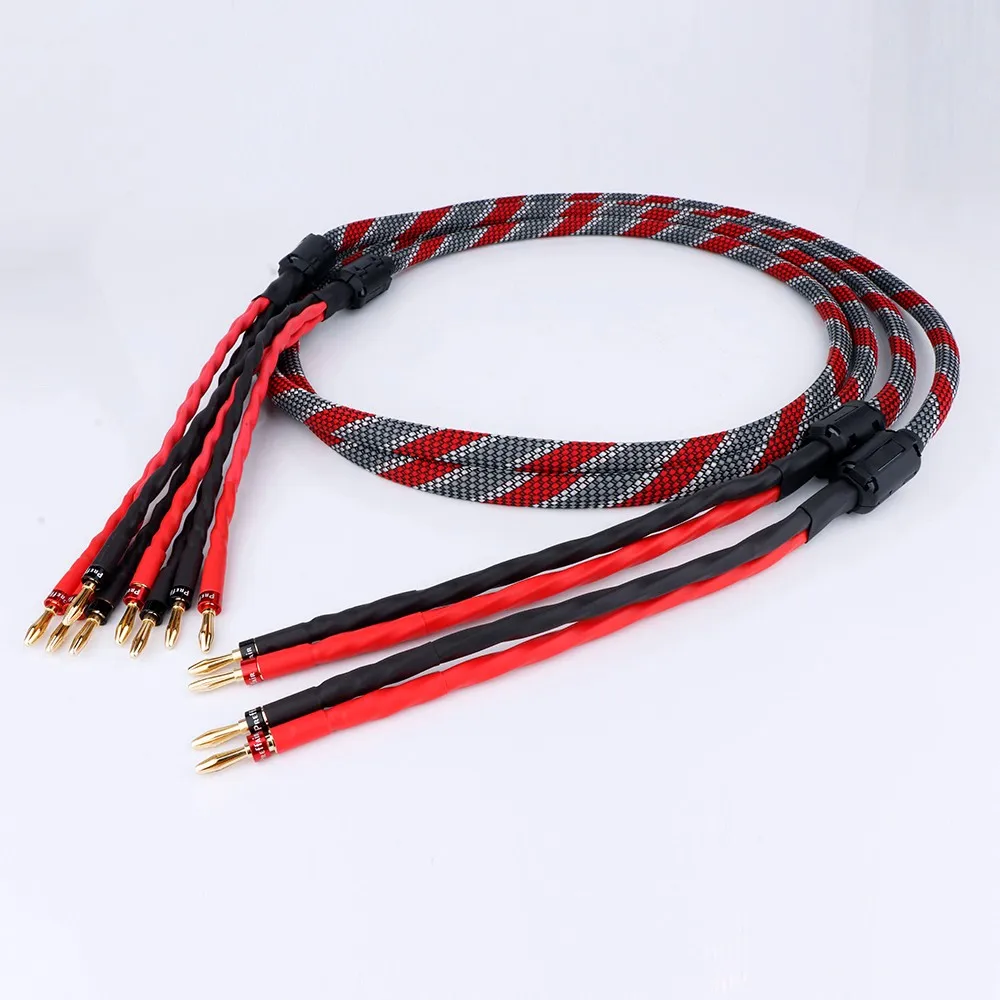 Preffai HALLO-End Western Electric Lautsprecher Kabel HIFI Audiophile Kabel Banana Zu Banana Stecker Biwire Lautsprecher Draht Audio Linie