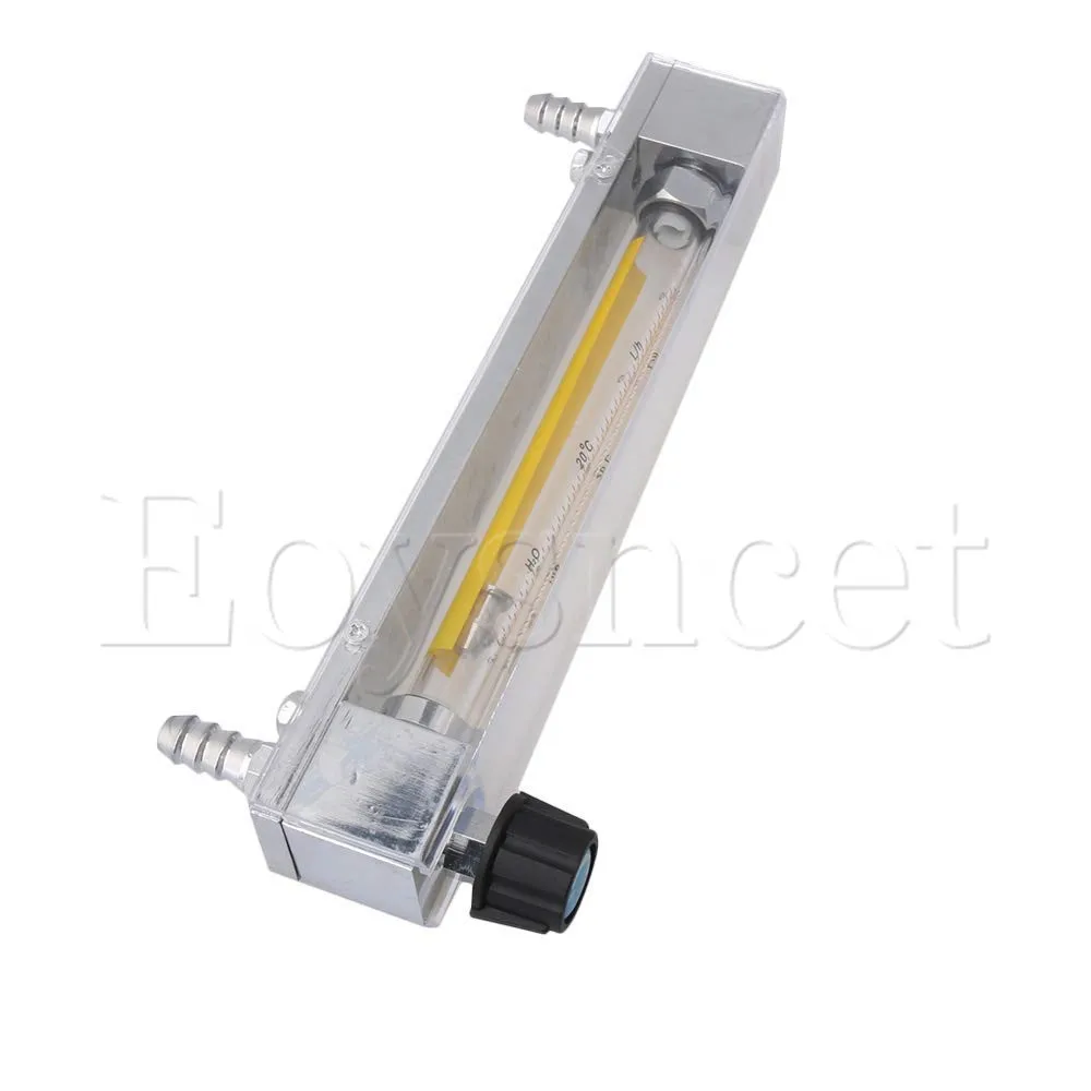 10.6x3.4x23.8cm Silver Metal Acrylic LZB-10 Liquid Flow Meter 16-160 LPH Water Flow Measuring Instrument