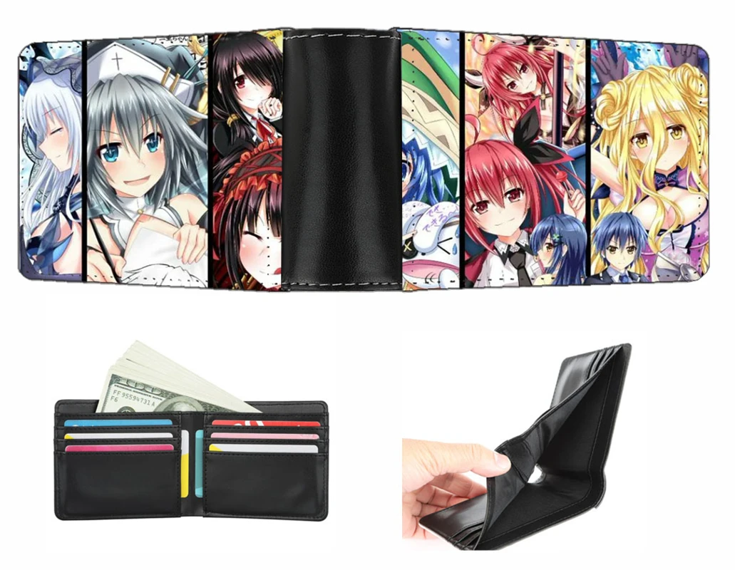 Anime Date a Live wallet Men women short wallet teenagers Card Holder PU Short Zero Wallet student Coin Purse