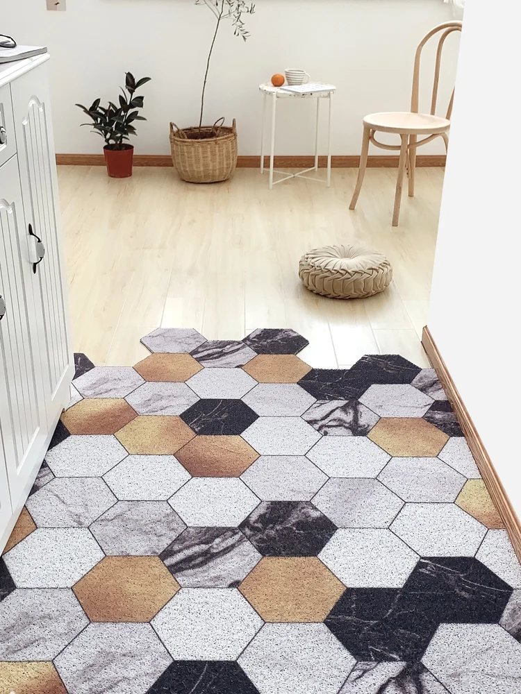 Diamond Check Indoor Outdoor Rug Extra Durable Front Door Mat Entryway Rubber Backing Shoe Scraper Carpet Inside Outside