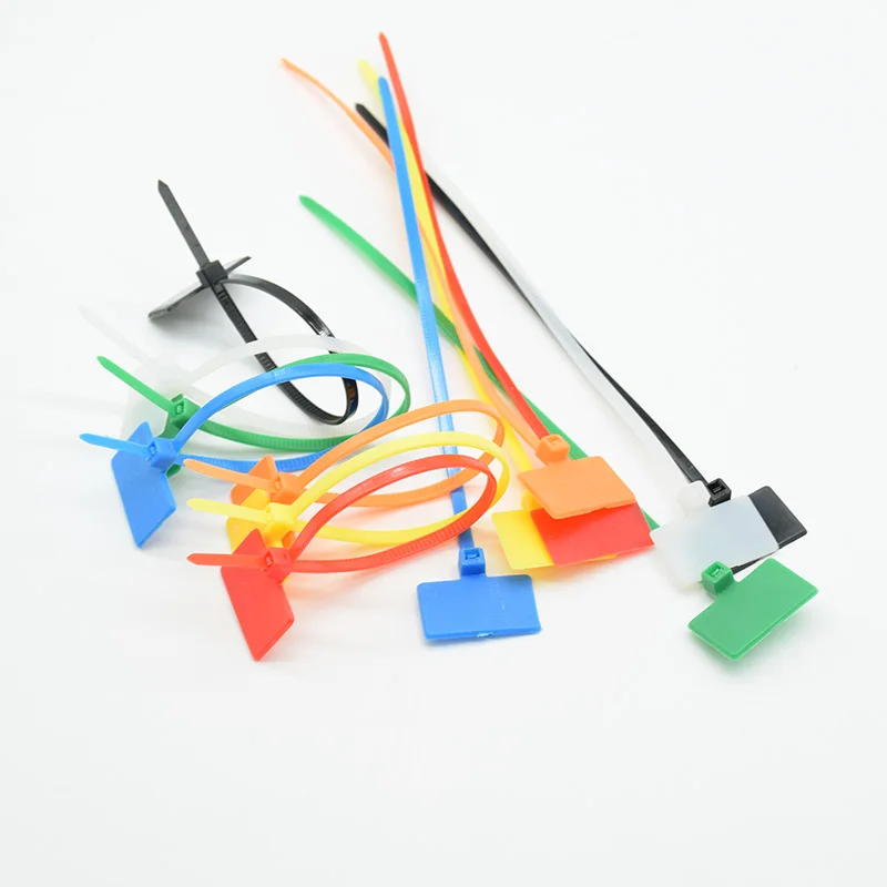 30pcs 4*150mm Nylon Cable Ties tag labels Plastic loop Ties markers Cable Tag self-locking Zip Ties Easy mark red blue green