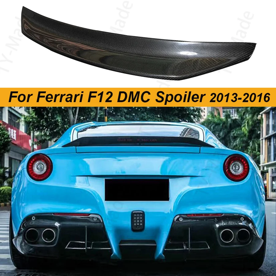 

F12 Rear Spoiler Wings Case Real Carbon Fiber DMC Style Boot Duck Trim Sticker Spoiler for Ferrari F12 Berlinetta 2013-2016